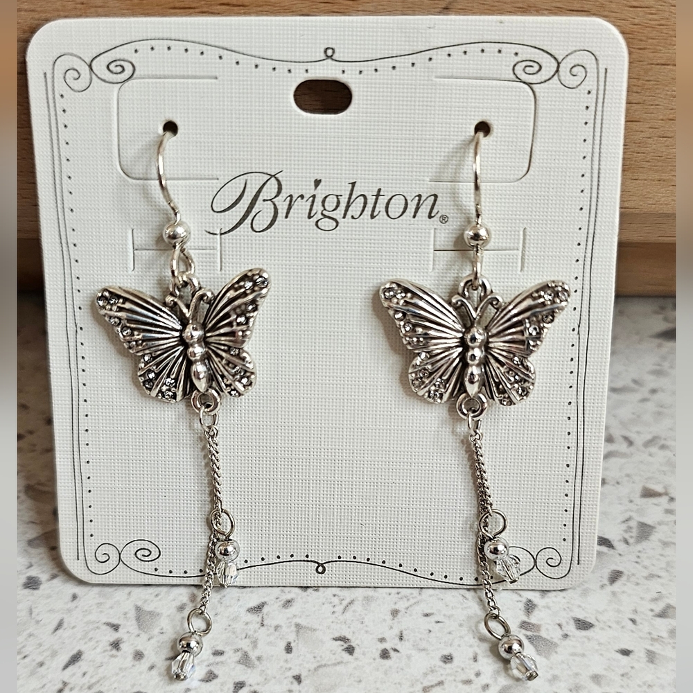 Brighton Jewelry Solstice Butterfly Dangle French Wire Earrings